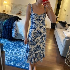 Blue and white dress